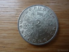 1 x strieborná minca 2 schilling 1928 v krásnom stave - 2