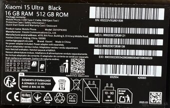 XIAOMI 15 ULTRA black 16/512GB - 2