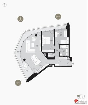 Prenájom 3-izb.byt, 120m2, Eurovea Tower - 2