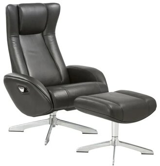 Polohovateľné kožené kreslo Sophie s podnožkou - 2