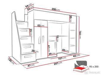 Poschodová posteľ do študentskej izby - 2
