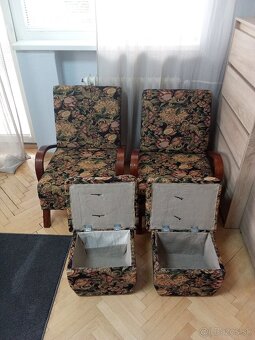 Predám set postel, 2x kreslo a 2x taburet - 2