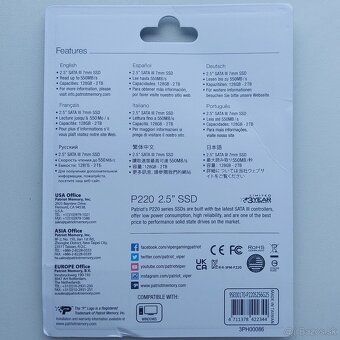 Patriot P220 256GB (nove) - 2