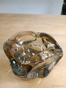 Krásny retro popolník / miska z hutného skla (výborný stav) - 2