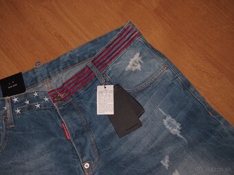 dsquared2 pánske rifľové kraťasy - 2
