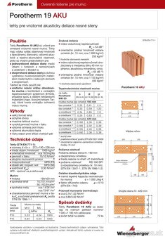 Porotherm Aku 19 akustická tehla - 2