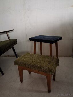 Retro taburetka podnozka stolicka Vintage 2ks - 2