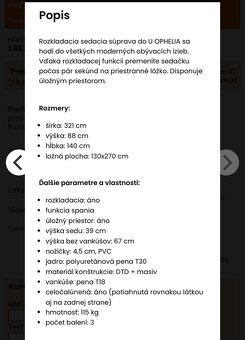 Predám úplne novú sedaciu súpravu v tvare U - 2