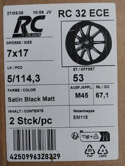 Disky R17x7 5x114,3 ET53 67,1mm - 2