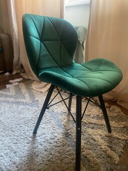 Velúrové semisove smaragdové stolicky - 2