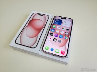 APPLE iPHONE 15 128GB PINK TOP STAV, BATERKA 100% - 2