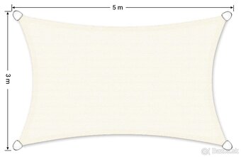Slnečná plachta SONGMICS 3 × 5 m – béžovo-biela, UV ochran - 2