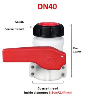 ventil na IBC nádrž 62 mm - 2