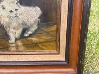 starý obraz -mačka - 2