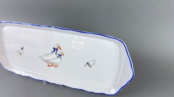 Podnos porcelánový s motívom husí, modrá linka - 2