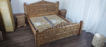 Manželská drevená posteľ 180×200 vrátane ortopedických rošto - 2