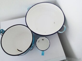 Staré, smaltované nádobí, barevné - riad smaltovaný - 2