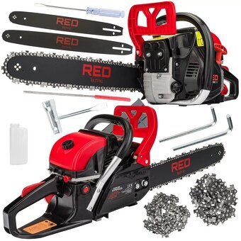 Benzínová píla Red Technic 5,7HP 40+45cm, komplet - 2