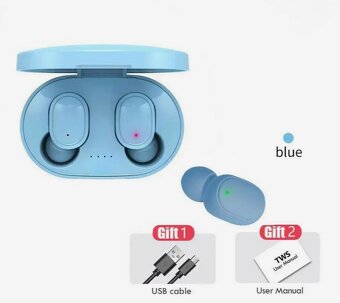 Bezdrôtové slúchadlá s mikrofónom, modré - 2