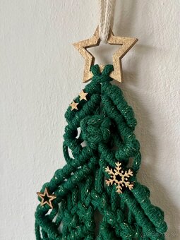 macrame vianočný stromček gold - 2