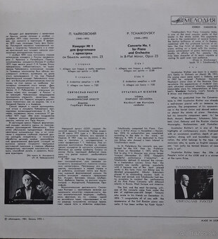 Retro gramofónová LP platňa Tchaikovsky - Concerto No.1 - 2