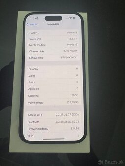 iPhone 16 128GB čierny,novy - 2