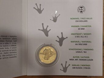 Minca zlatá 250 Dollars - Fauna a flóra - motív fauna - 2