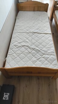 Postel 200x90 masiv s rostom a matracom - 2