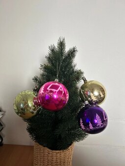 Retro vianočné gule mix 4 farieb 2 vzory, 6ks č.1 - 2