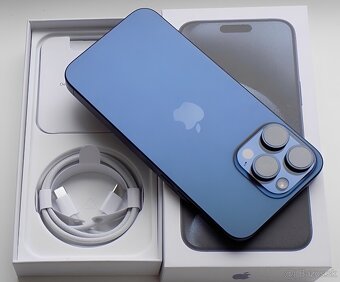 iPhone 15 Pro Blue Titanium BATERIE 100% TOP - 2