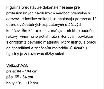 Nastavitelná krajčírska figurína - 2