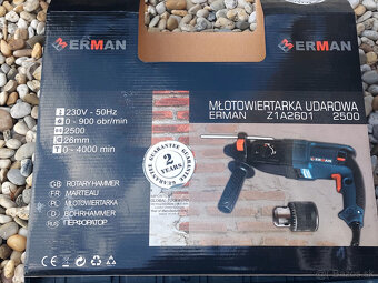 Vrtačka príklepová ako set - Erman model 2x hlavica - 2