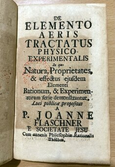 (fyzika) J.Flaschner - De Elemento Aeris, 1748, Praha - 2