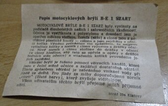 motocyklové okuliare s označením B-E 1 START - 2