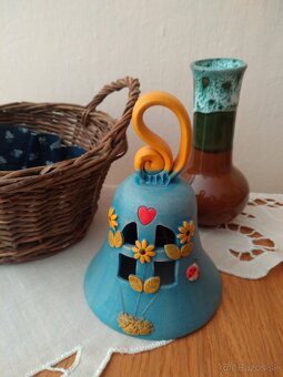 Keramika-džbán,tanier,zvonček a znam.Panna+kvetina - 2