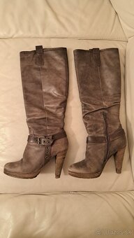 Hnedé kožené čižmy 38 - 2