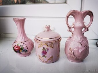 Ružový porcelán 3 kusy - 2