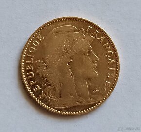 Zlatá minca 10 frank 1909 Francúzsko - 2