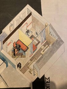 3 orig. návrhy interiérov (1929 - 1930) - 2