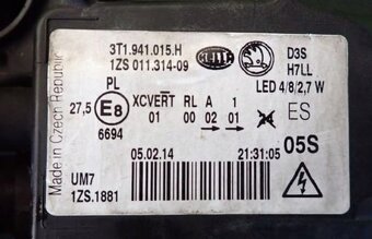 skoda superb svetlo xenon 2012-18 - 2