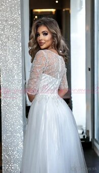 Biele svadobné šaty veľkosť 44 - 2