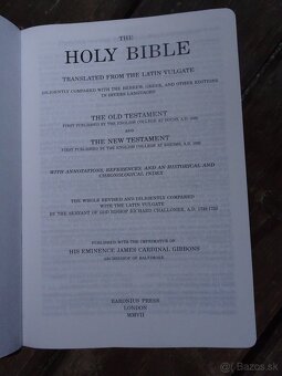Predám vzácnu a krásnu kvalitnú BIBLIU-DOUAY-RHEIMS VERSION - 2