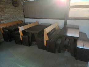 Masívny stôl a lavice - 2
