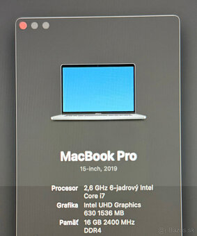 MacBook Pro 15" 2019 - i7, 16GB, 256GB (Space Grey) - 2