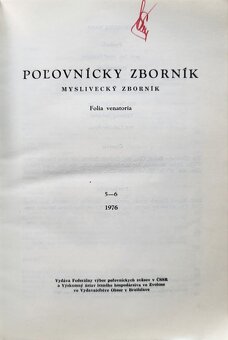 Pavel Hell - Folia venatoria - Poľovnícky zborník 5-6/1976 - 2