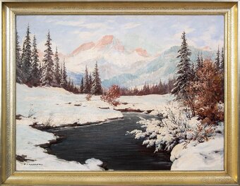 Zimné hory, sign.Strasser, 900 × 700 mm - 2