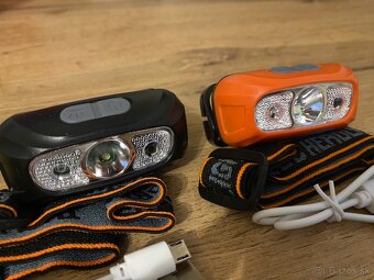 Led čelovka (čierna/oranžova) - 2