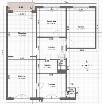 Byt na Hlinách, 4 izby, 80m2 - 2