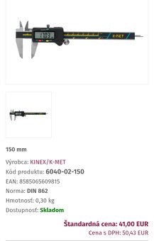 Predam nove posuvne meradlo Kinex 6040-2 - 2