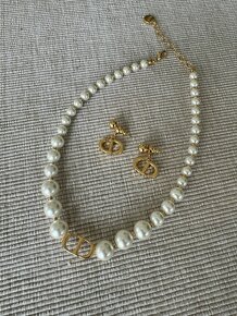 Dior komplet náušnice + perlový náhrdelník Predané - 2